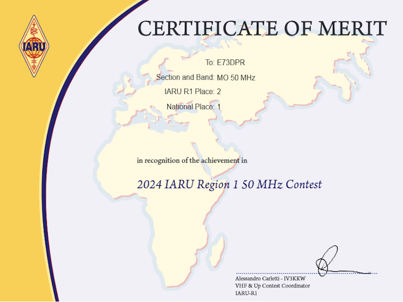 E73DPR IARU R1 50M 2021